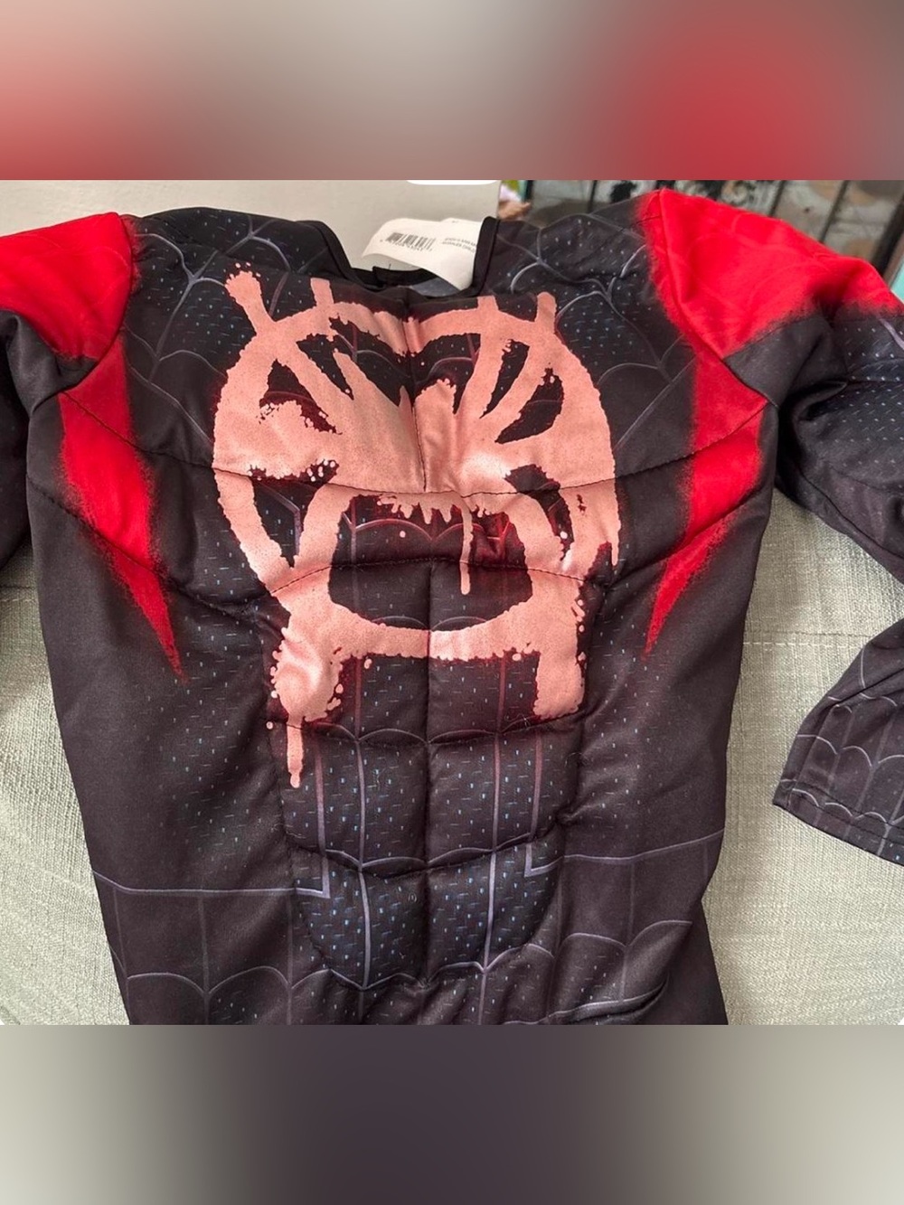 Marvel Black and Red Spider-Venom Muscle Chest Costume Top